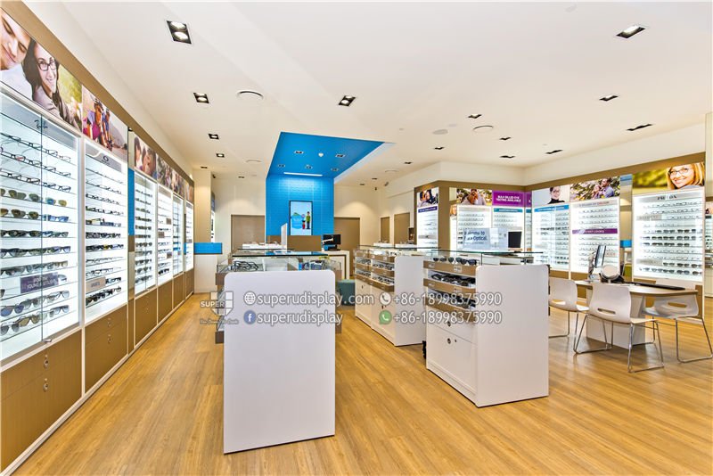 Custom Optical Display Counter with Trays and Storage for