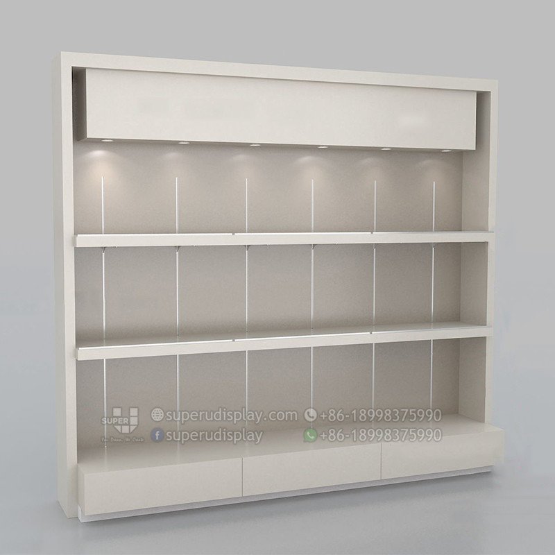 Custom Boutique Wall Stand Handbag Display Shelves with Lights for