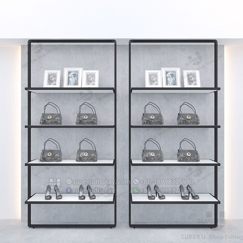 Custom Fashion Modular Wall Mount Metal Retail Handbag Display Unit