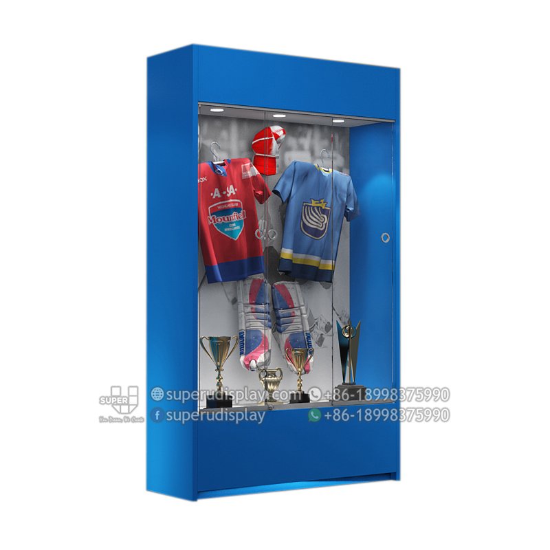 Custom Hockey Jersey Medal & Memorabilia Display Case for Retail Shop