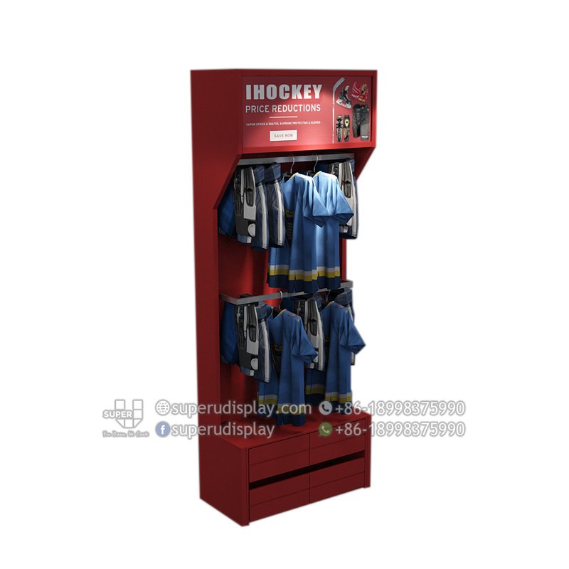 Custom Hockey Jersey Showcase Rack for Retail Shop, Store Display