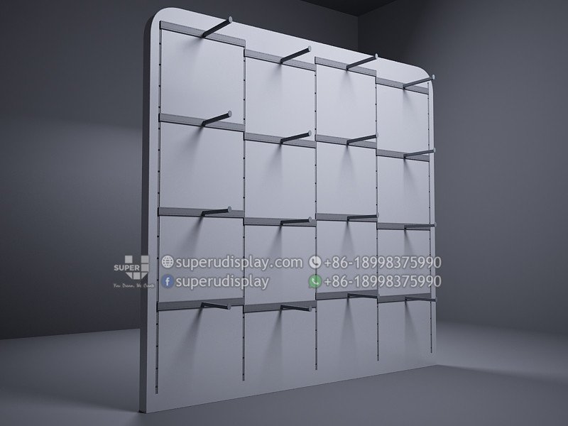 Custom White Retail Wall Rack With Hooks for Product Display for Retail
