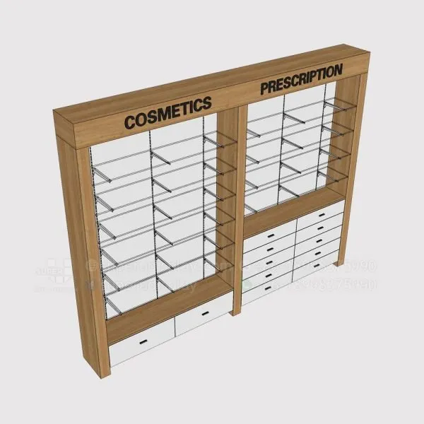 Glass Wall Stand Pharmacy Shelving