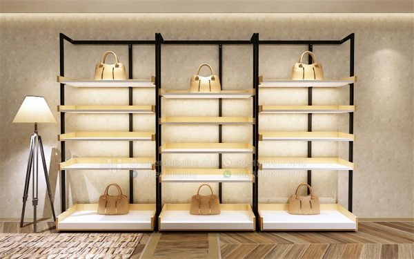 Elegant Wall Mounted Tote Bag Display Rack Shelf with LED Light - Image 2