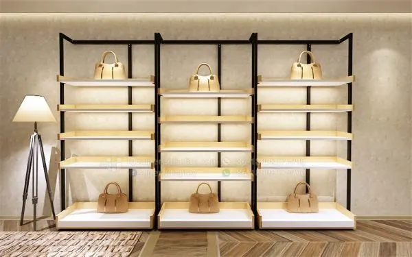 Elegant Wall Mounted Tote Bag Display Rack Shelf with LED Light - Image 2