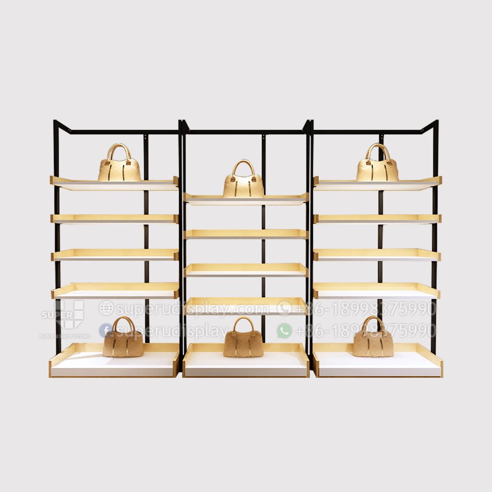 Handbag Display Shelf Glass Wall Mounted Lighted - Besty Display