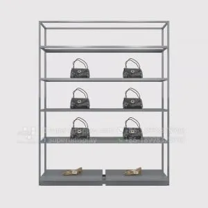 Fashion Modular Wall Stand Retail Handbag Display Case Rack With LED Light Bar
