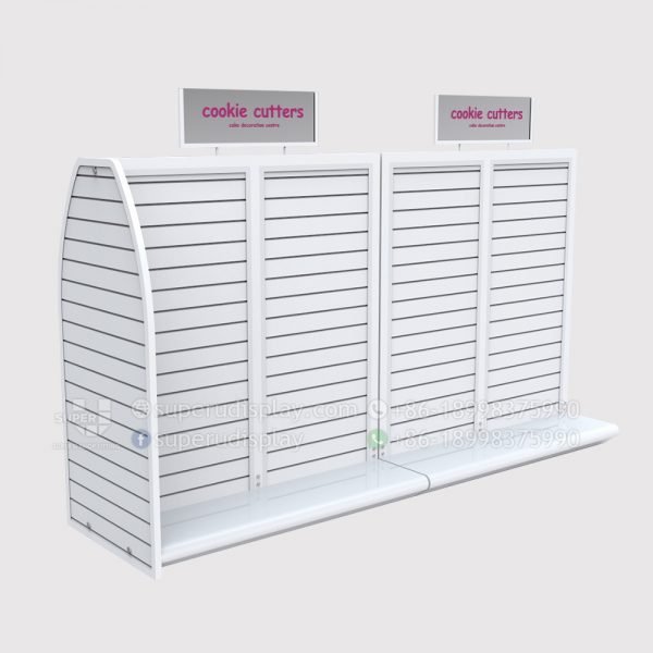 Floor Stand MDF Slatwall Panel Snack Display Rack Gondola