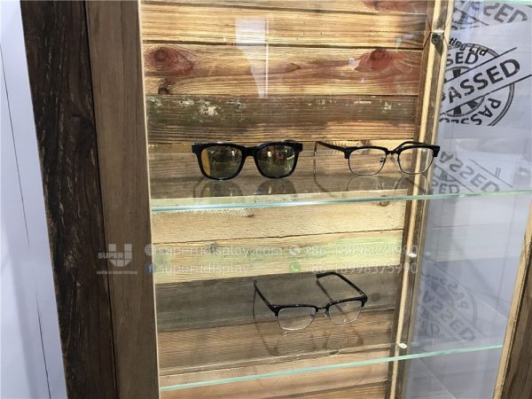 Floor Stand Wood Sunglasses Display Cabinet Tower with Light - Image 3