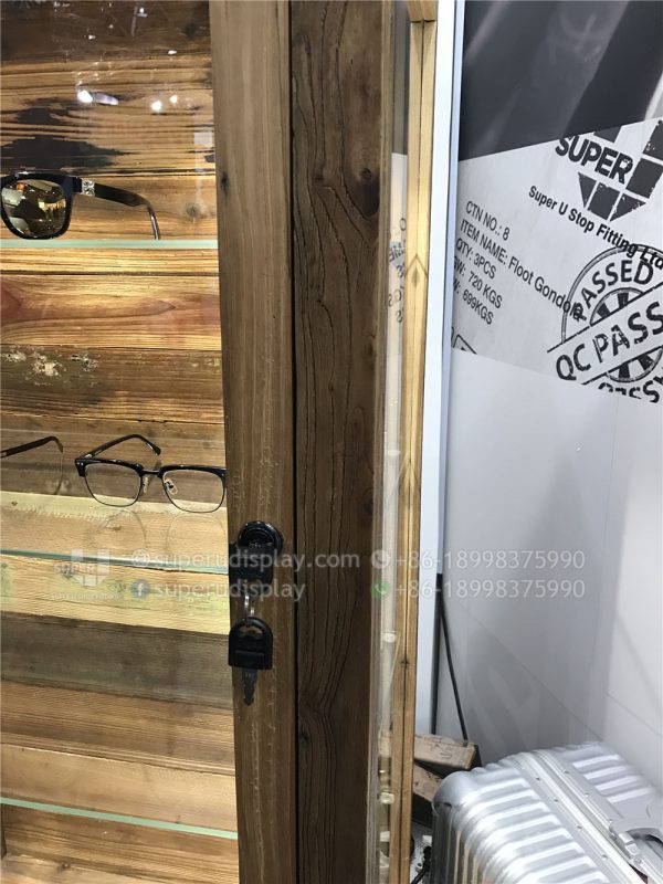 Floor Stand Wood Sunglasses Display Cabinet Tower with Light - Image 5