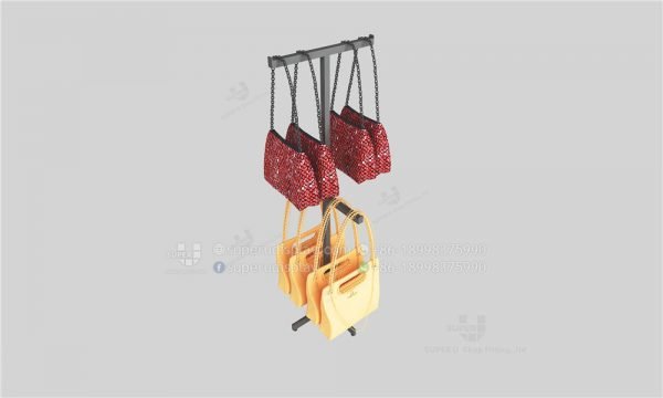 Floor Standing Two Way Rails Purse Display Rack Case - Image 2