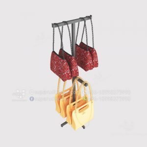 Floor Standing Two Way Rails Purse Display Rack Case