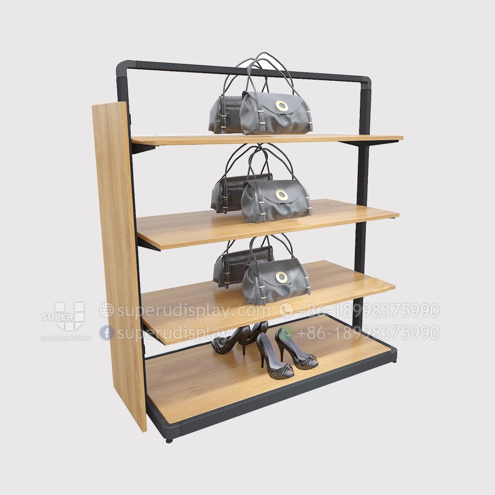 CIVANA Metal Shoe Handbag Display Stand, 2 Tier Heavy Duty Display Table,  Modern Standing Display Riser Shelf for Retail Stores, Iron and Wood, Gold  - Yahoo Shopping