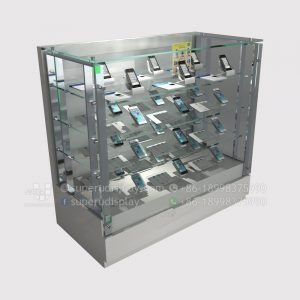 High Tempered Glass Mobile Phone Display Cabinet