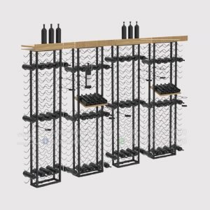 Metal Tall Wall Liquor & Wine Rack Furniture Storage Holder Shelves