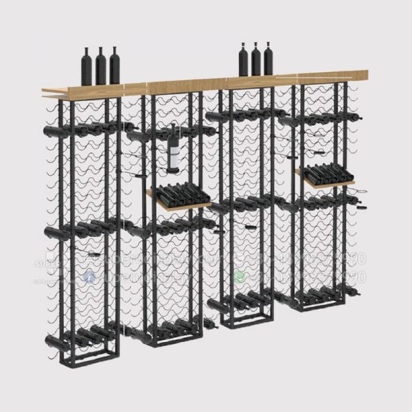 Metal Tall Wall Liquor & Wine Rack Furniture Storage Holder Shelves