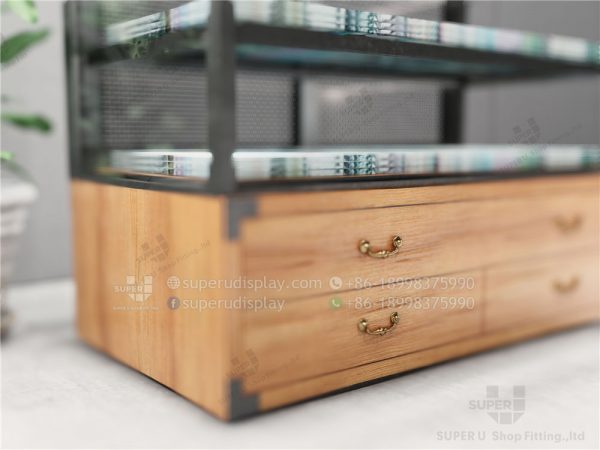 Vintage Metal & Wood Mobile Phone Shop Display Counter - Image 3