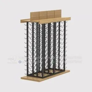 Modern Wood Floor Standing Wine Rack Display Gondola
