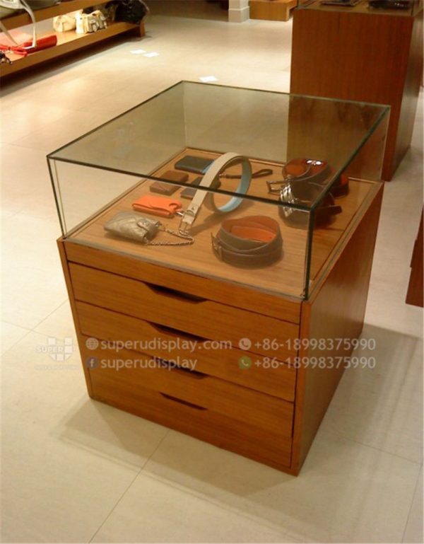 POS Leather Handbag Wallet & Purse Display Cabinet Case with Drawer - Image 2