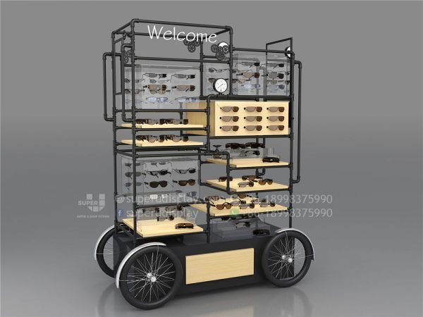 Creative POS Merchandising Mobile Floor Sunglasses Display Stand - Image 2