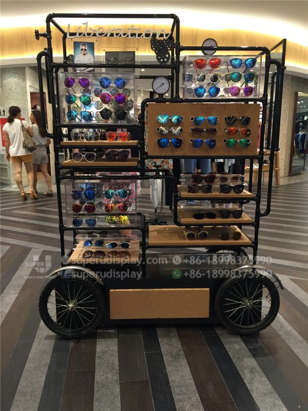 Creative POS Merchandising Mobile Floor Sunglasses Display Stand - Image 5