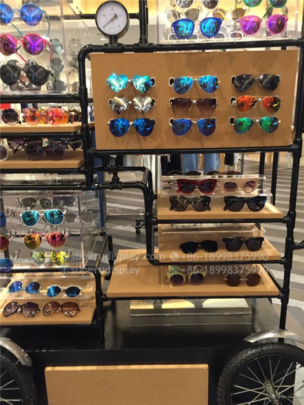 Creative POS Merchandising Mobile Floor Sunglasses Display Stand - Image 6