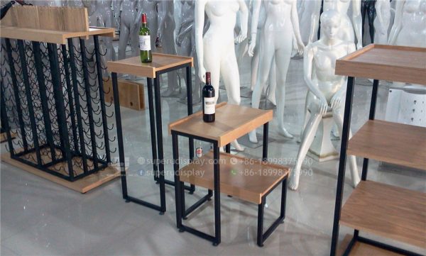 POS Risers Wood Floor Wine Display Rack Unit - Image 2