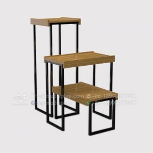 POS Risers Wood Floor Wine Display Rack Unit