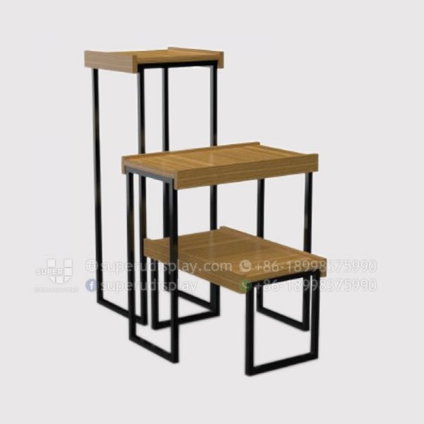 POS Risers Wood Floor Wine Display Rack Unit