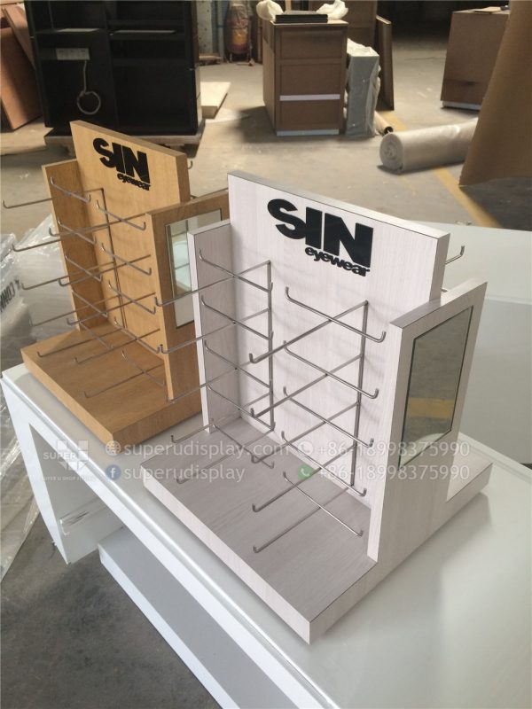 Rotating Optical Sunglasses Counter Display Rack with Mirror - Image 2