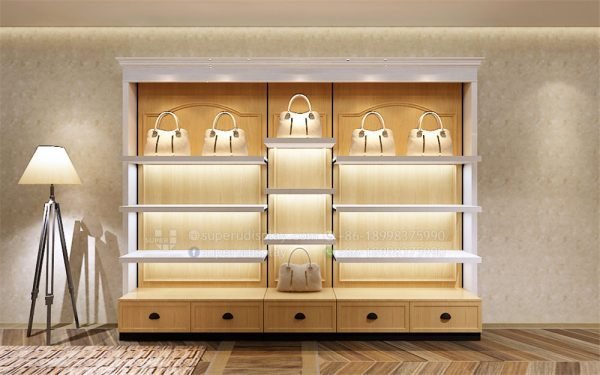 Vintage Handbags Display Shelves With Lights and Drawers - Image 2