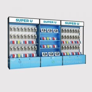 Wall Cell Phone Accessories Display Rack Case with LED Strips