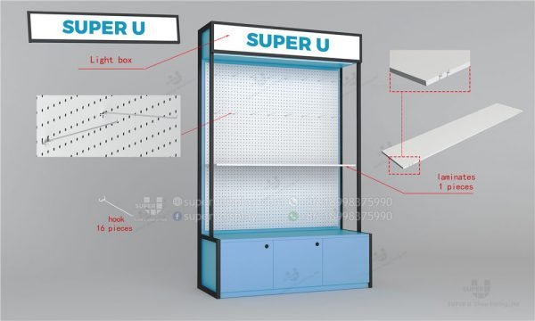 Wall Cell Phone Accessories Display Rack Case with LED Strips - Image 6