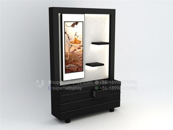 Wall Chocolate Shop Display Case Shelf with Light Box Sign and Storage - Image 3