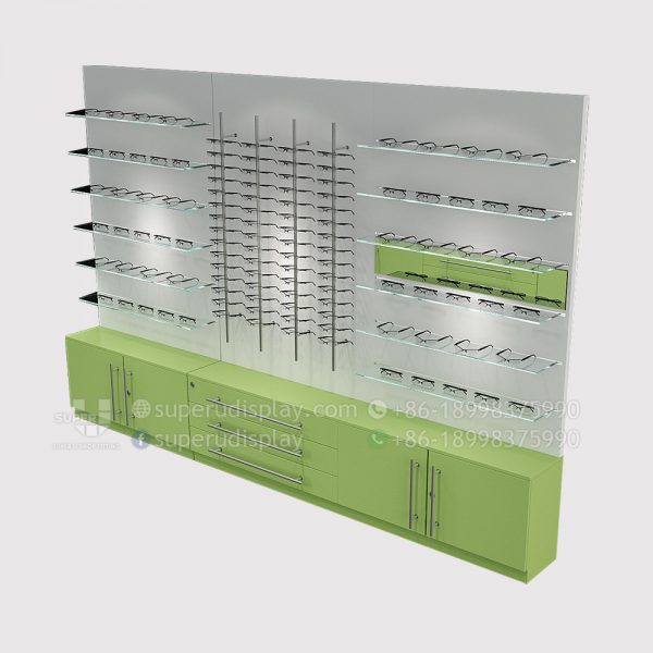 Wall Eyewear Frame Optical Display Rods Rack with Locks