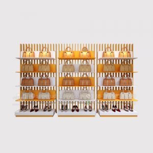 Wall Mount Shoes & Bags Merchandising Display Shelf