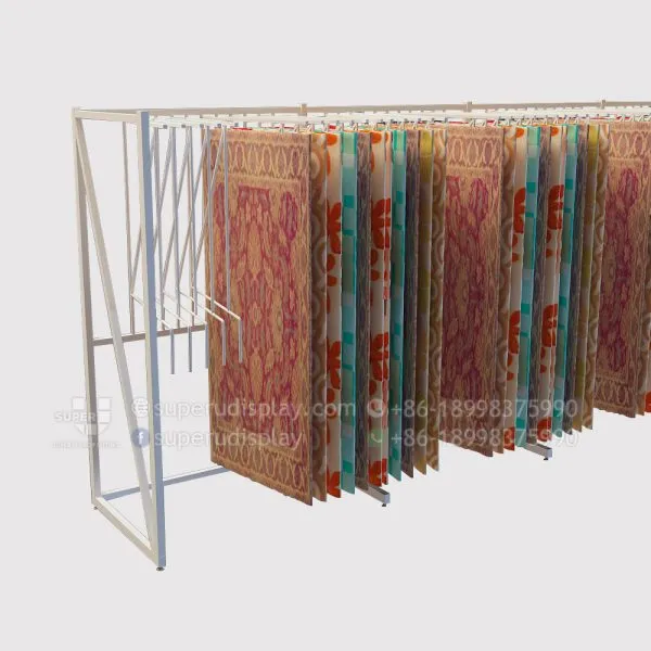 Wall Mounted Swing Arms Hanger Carpet Display Rug Rack