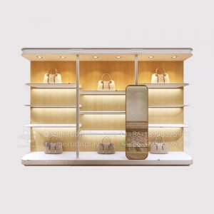 Wall Standing Clutch Bag Display Shelf with Lights