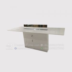 White Marble Mobile Cell Phone Display Table with LED Light