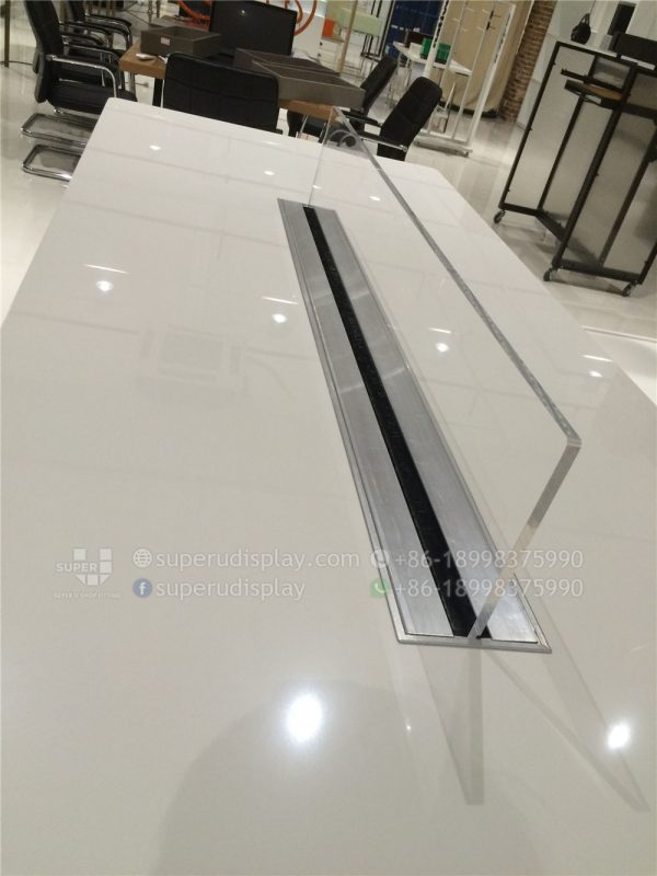 White Marble Mobile Cell Phone Display Table with LED Light - Image 5