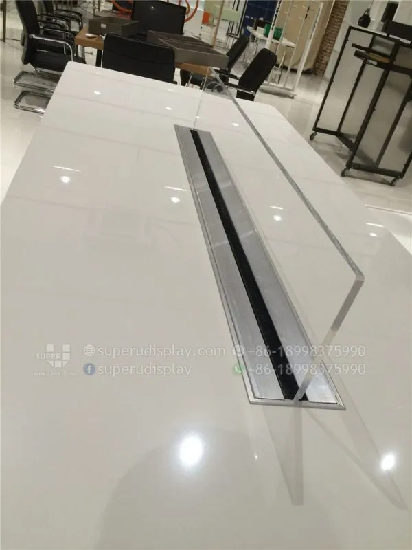 White Marble Mobile Cell Phone Display Table with LED Light - Image 5