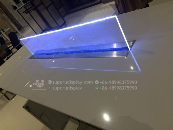 White Marble Mobile Cell Phone Display Table with LED Light - Image 6