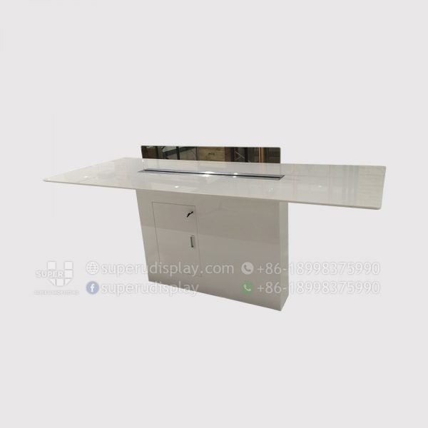 White Marble Mobile Cell Phone Display Table with LED Light