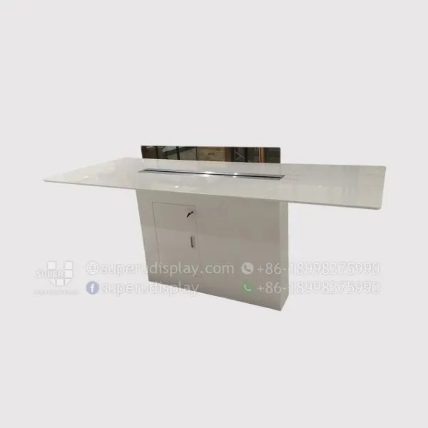 White Marble Mobile Cell Phone Display Table with LED Light