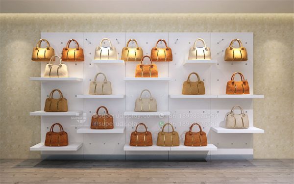 White Pegboard Wall Panel Handbag Shop Display Shelf - Image 2