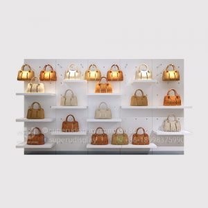 White Pegboard Wall Panel Handbag Shop Display Shelf