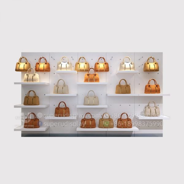 White Pegboard Wall Panel Handbag Shop Display Shelf