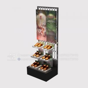 3 Layer Retail Display Risers Shoe Window Display Unit