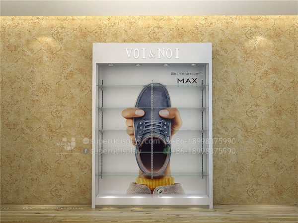 Commercial Wall Glass Shoe Store Shelves Display Unit - Image 2