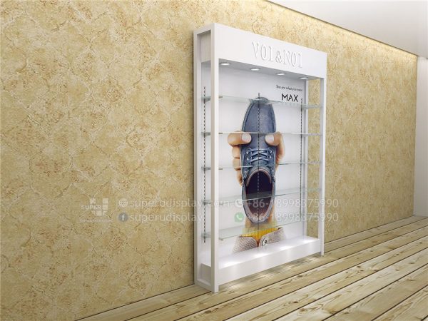 Commercial Wall Glass Shoe Store Shelves Display Unit - Image 3